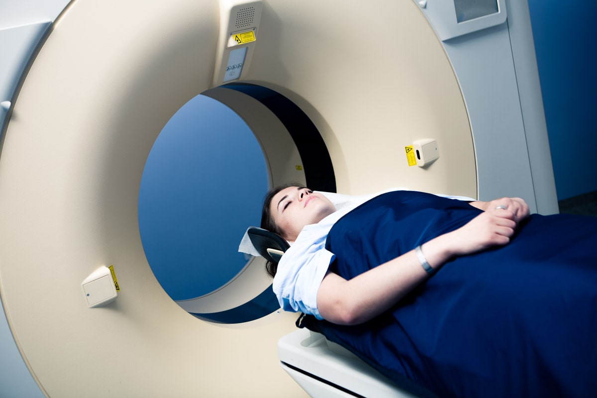 CT scan of the brain with contrast in EMC